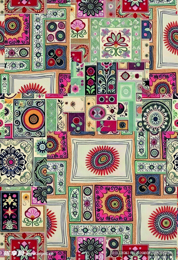 多彩民族风几何图案纹理