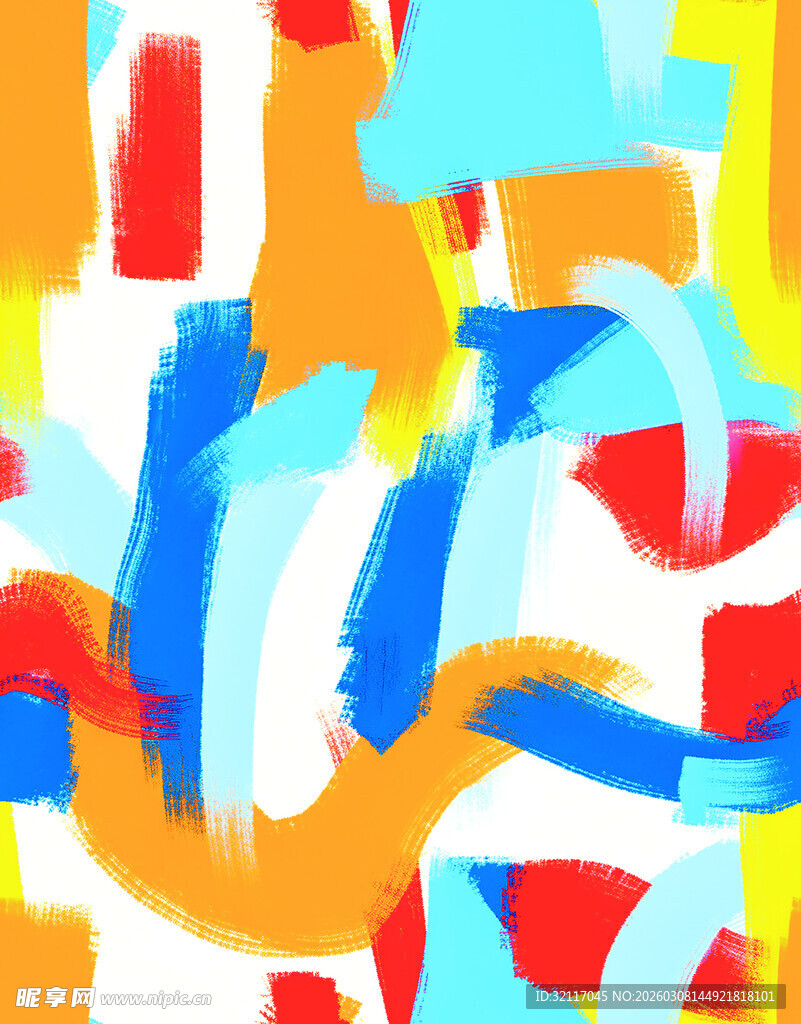 抽象多彩笔触艺术图案