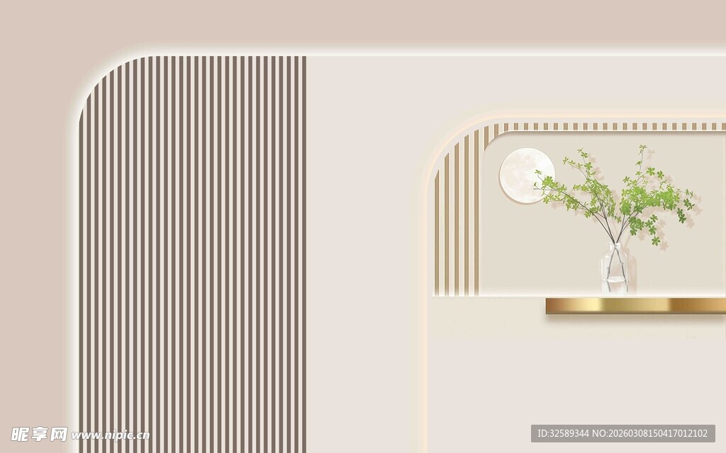 简约室内弧形装饰绿植景