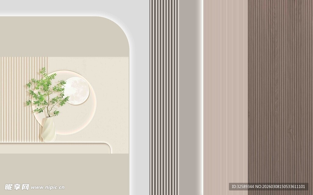 室内角落的清新绿植摆件