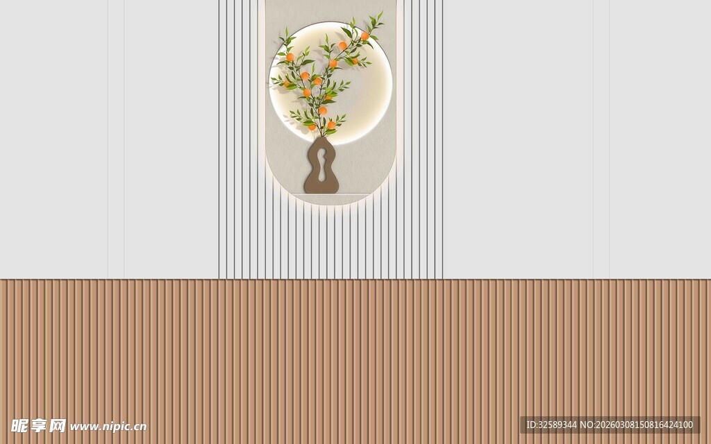 简约绿植装饰背景