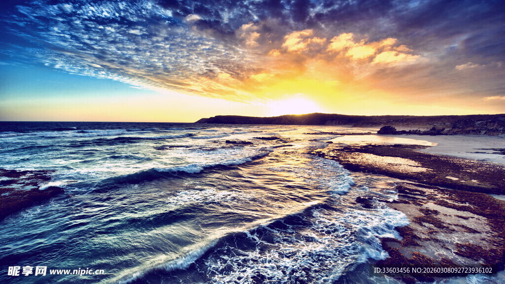 海边壮丽日出美景
