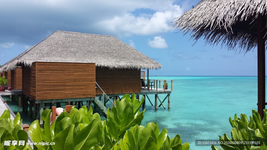 水上木屋海景风光