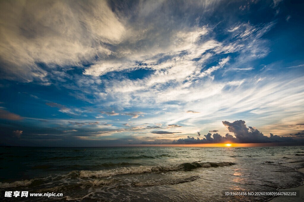 海边壮丽日出景观
