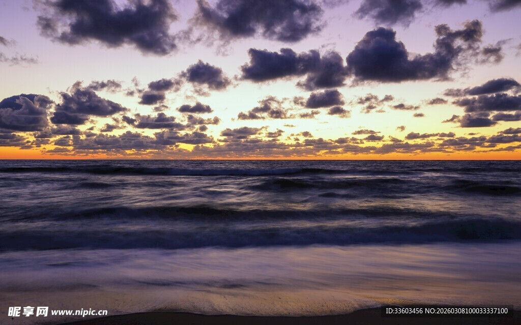 海边壮丽日落景象