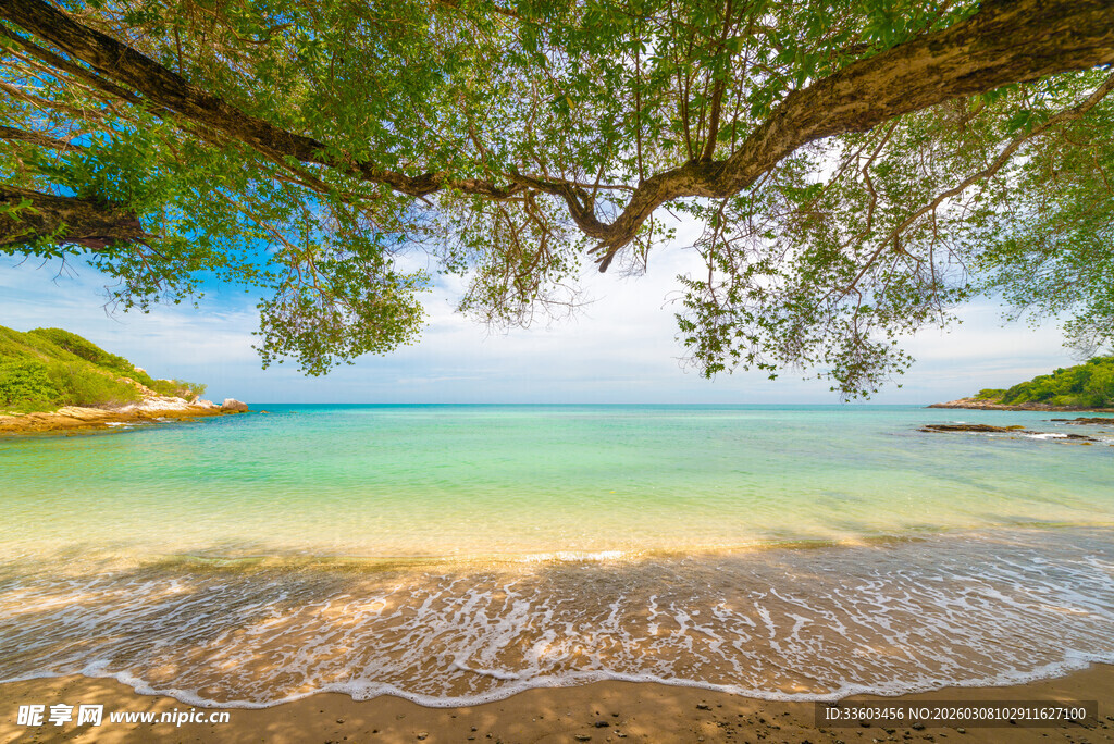 美丽海滨沙滩自然风景