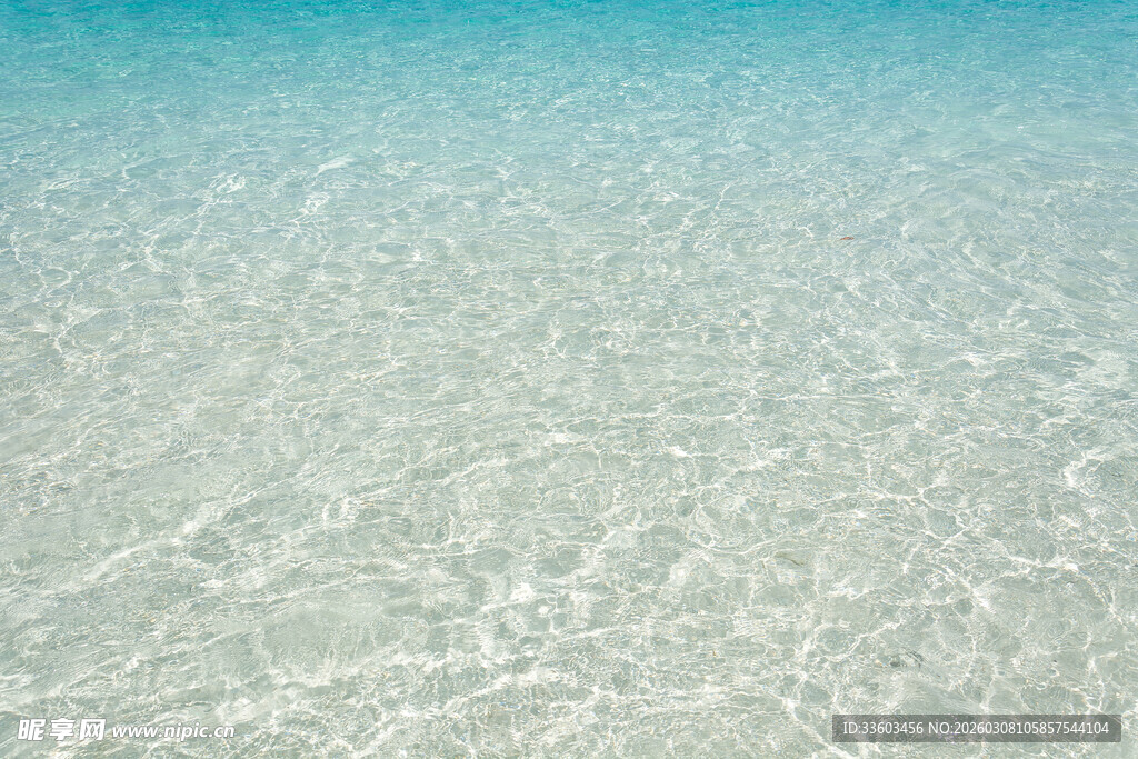 清澈见底的浅海海水
