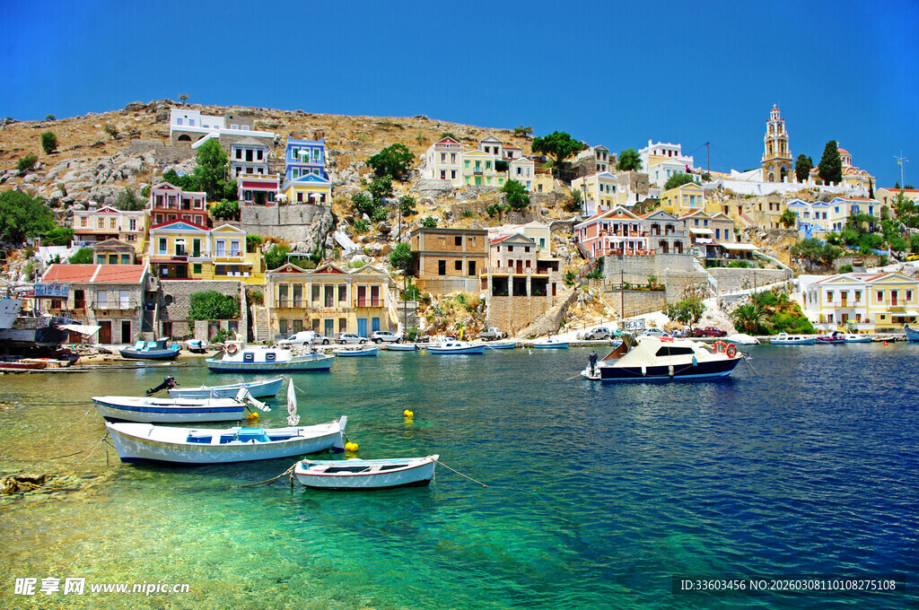 美丽海滨小镇的迷人风光