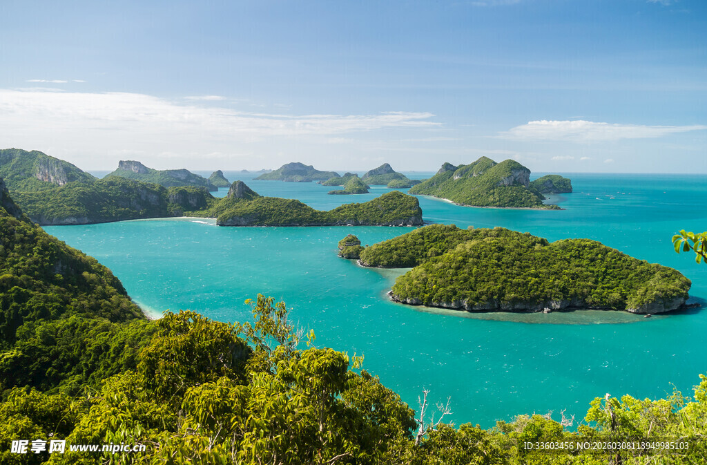 美丽海岛自然风光俯瞰图
