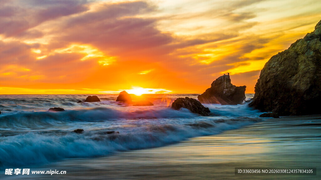 海边日落壮丽美景