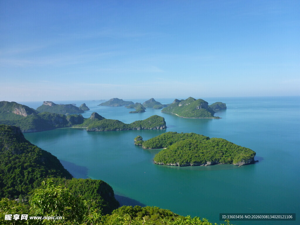 美丽海岛全景风光