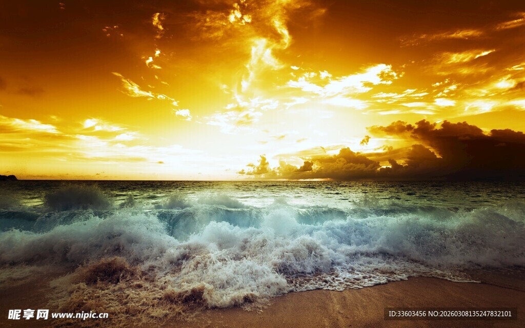 海边壮丽日落美景