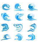 多样蓝色海浪图案集合