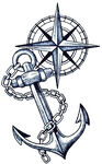 锚与罗盘航海元素图案