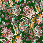 绿色底花卉图案精美纹理