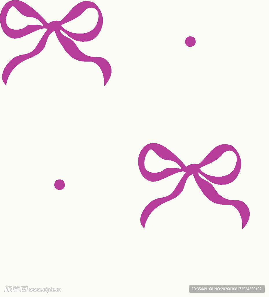 紫色蝴蝶结装饰图案元素