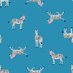 蓝色背景斑马趣味图案