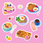 卡通早餐美食
