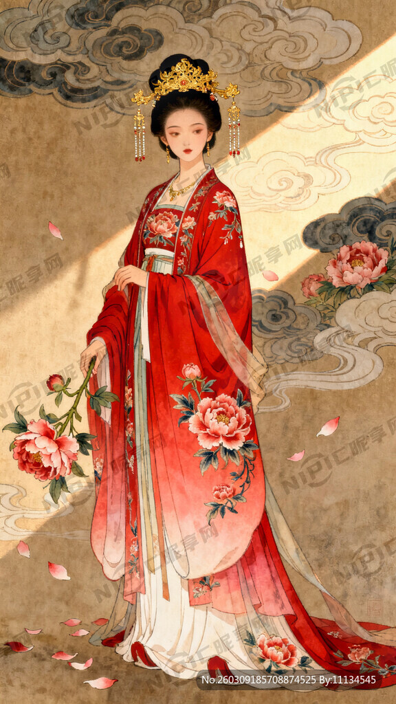 牡丹花花神  汉服  人物全身