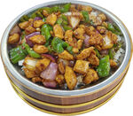 辣炒鸡丁木桶饭