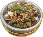 肥肠肉丝木桶饭