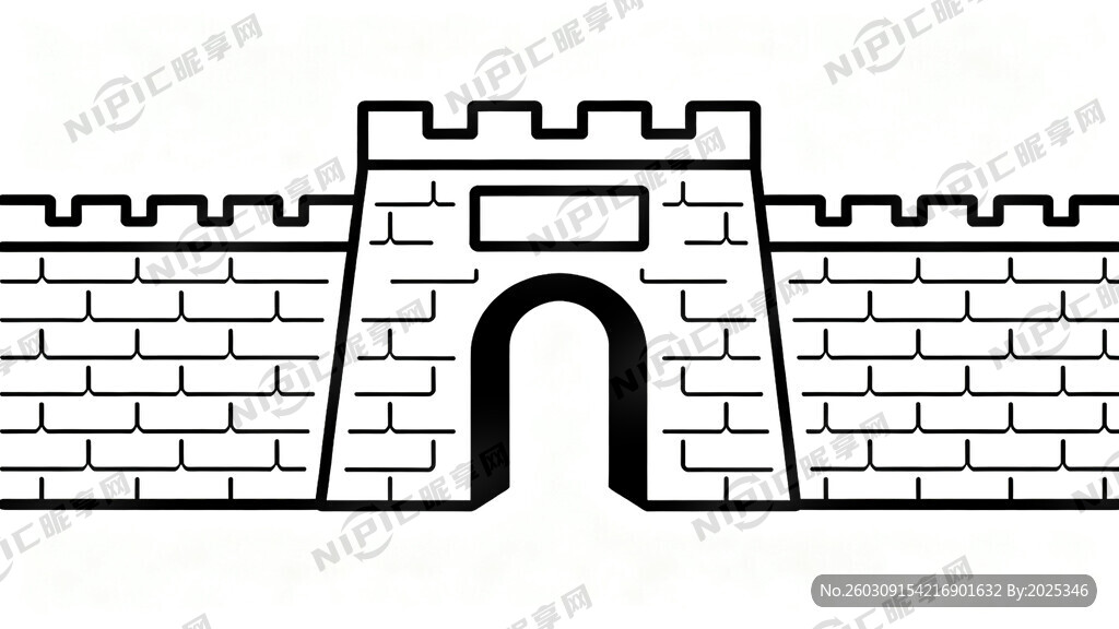 需要一个城墙的手绘图