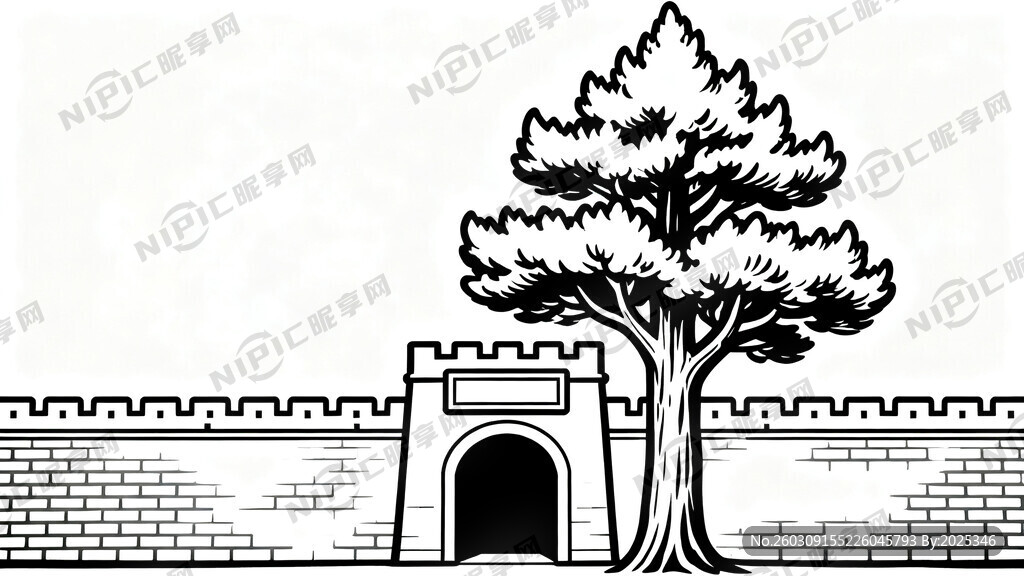 需要一个城墙的手绘图