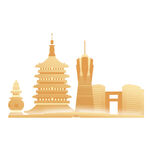 城市地标建筑剪影