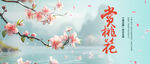 桃花节背景板 