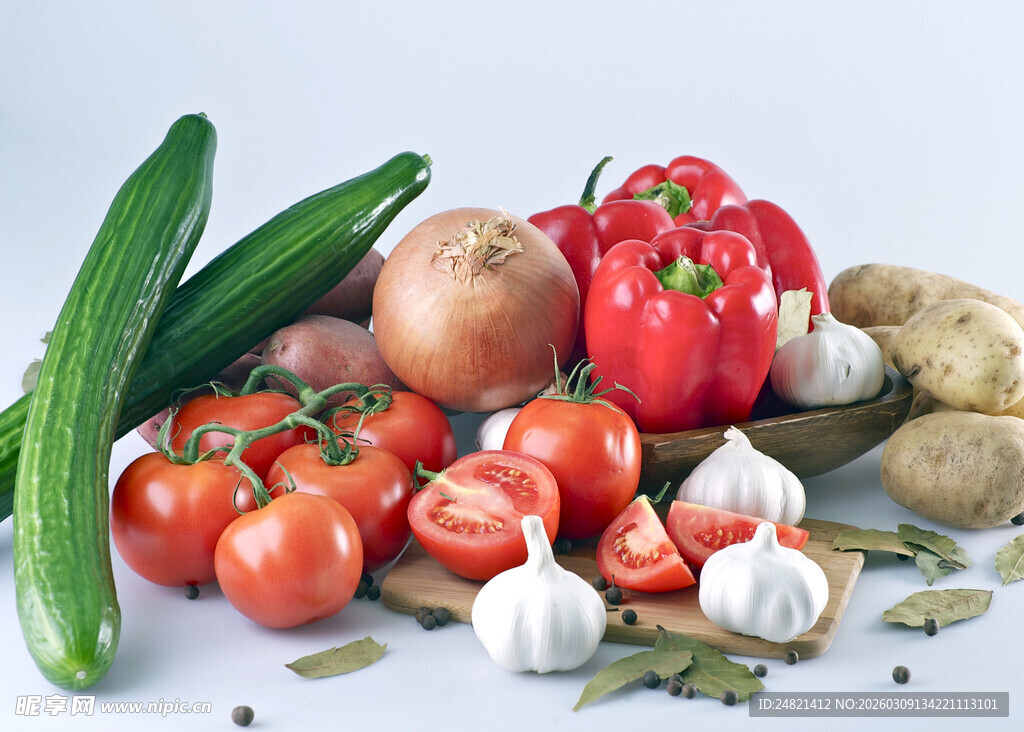 新鲜多样蔬菜组合