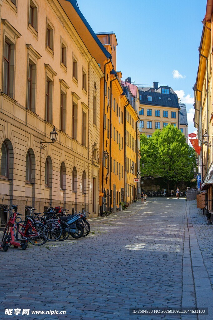  洲古朴街道建筑风景