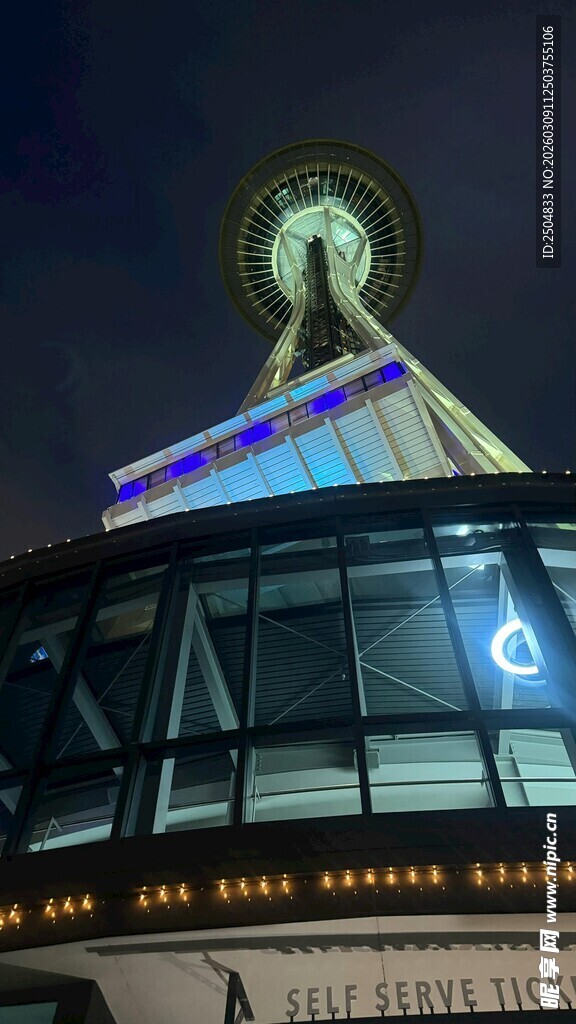 夜晚璀璨的摩天轮建筑