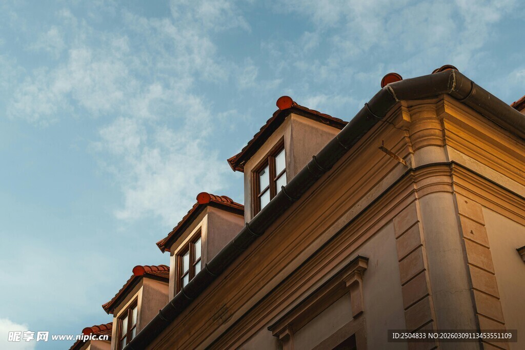 欧式建筑屋顶特写