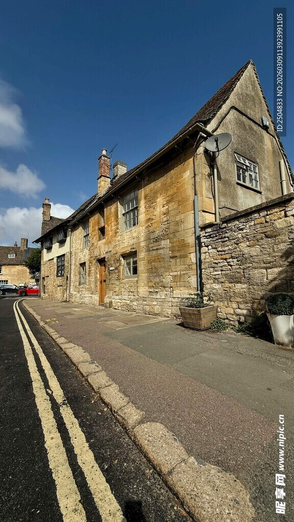 古朴英式街道建筑景观