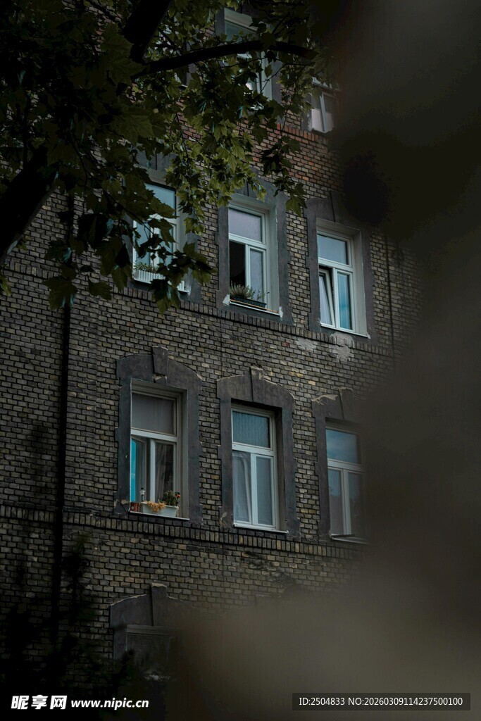 老旧砖房的窗户景致