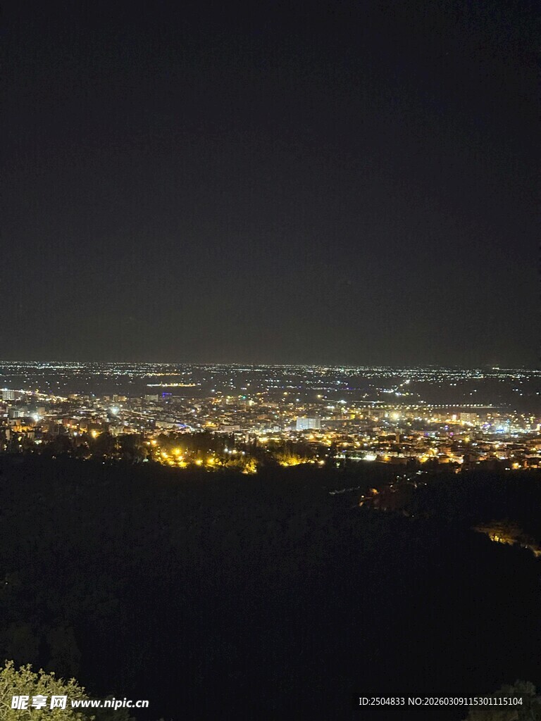 城市夜景俯瞰图