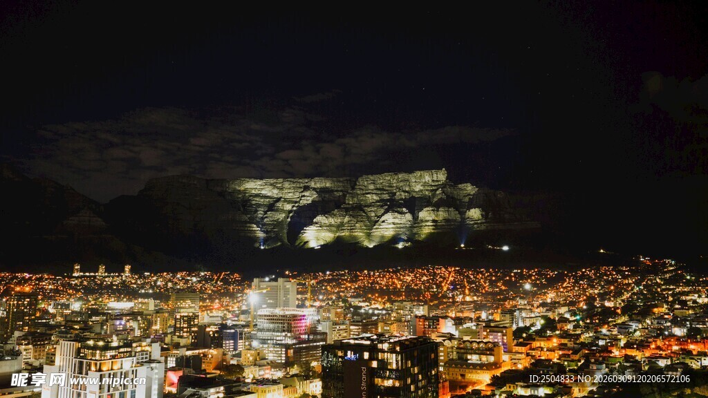 城市璀璨夜景俯瞰图