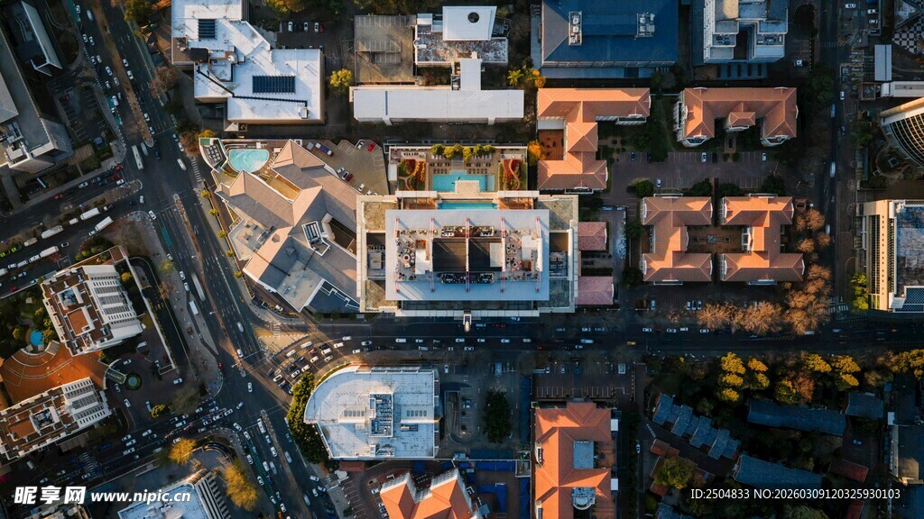 俯瞰城市建筑景观