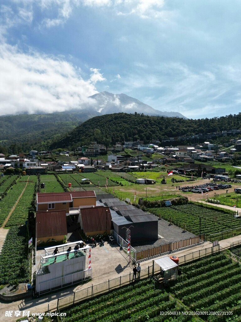 乡村田园风光俯瞰图