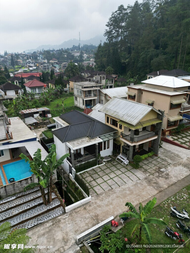 俯瞰美丽精致的住宅小区