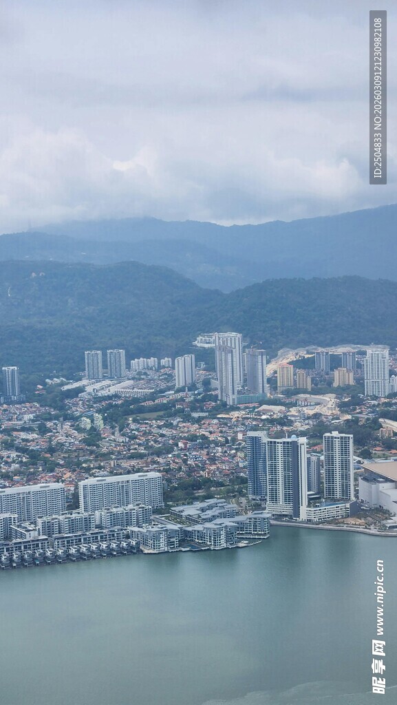 海滨城市风光俯瞰