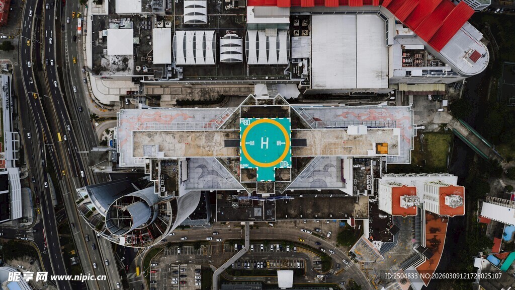 城市建筑空中俯瞰景象