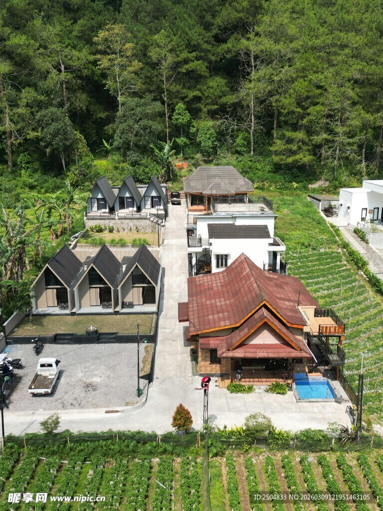 田园 度假小屋景观