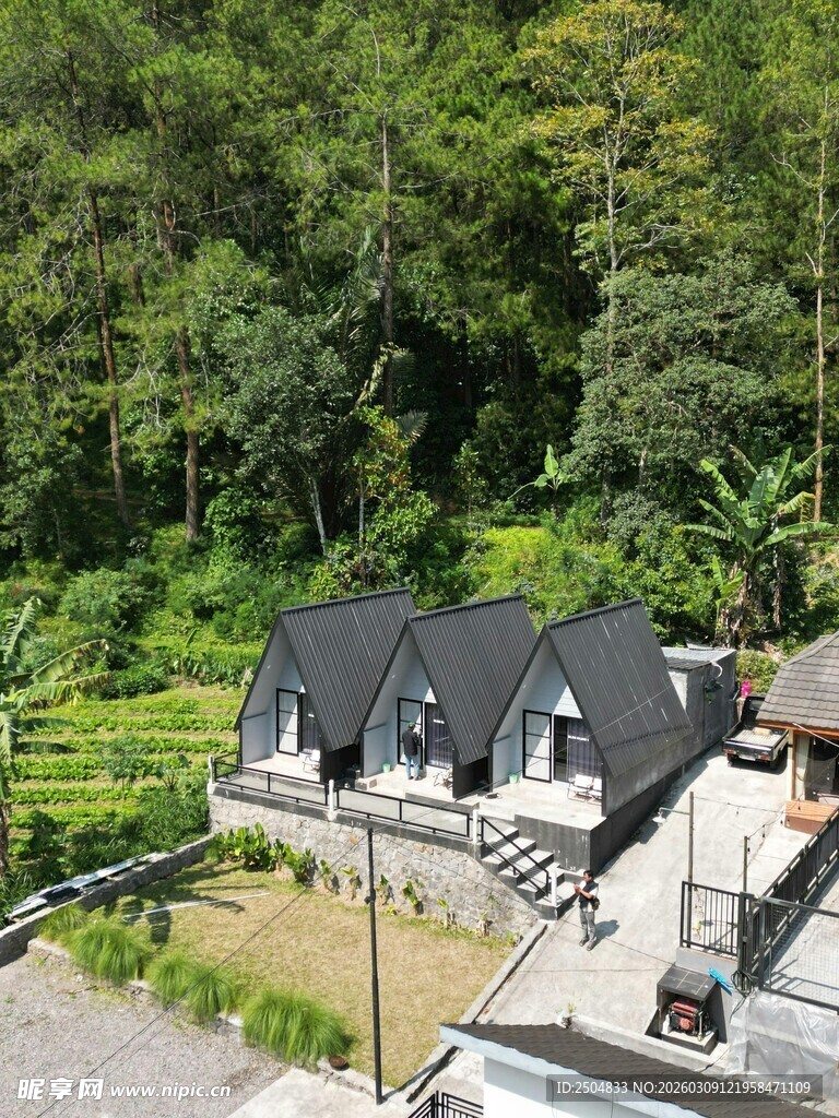 山间小屋 隐匿于绿意之中