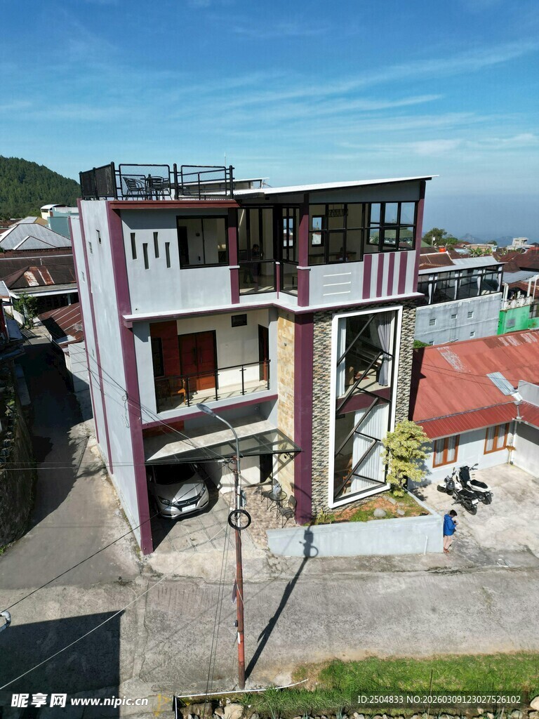 多层住宅建筑俯瞰景象