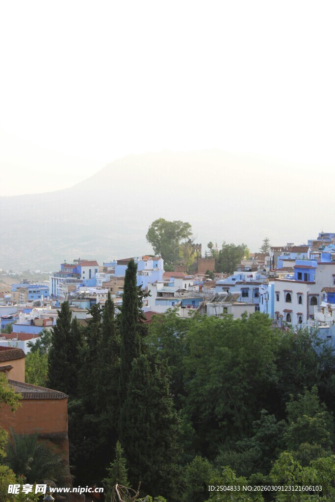 蓝白小镇的山林景致