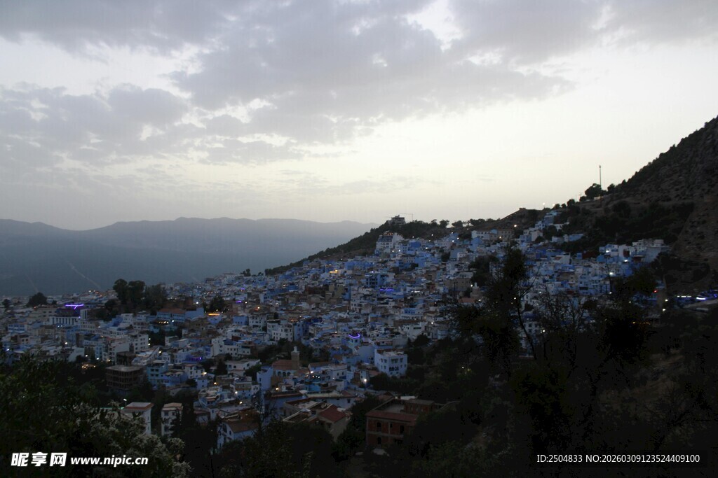 山间暮色中的繁花景观