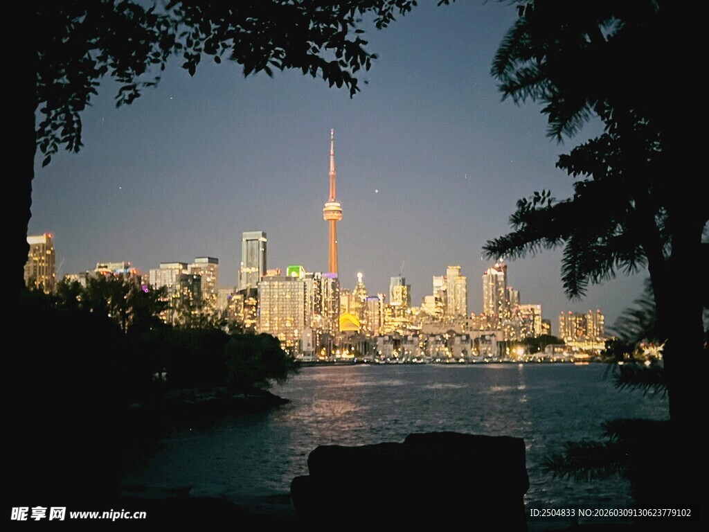 多伦多城市天际线夜景