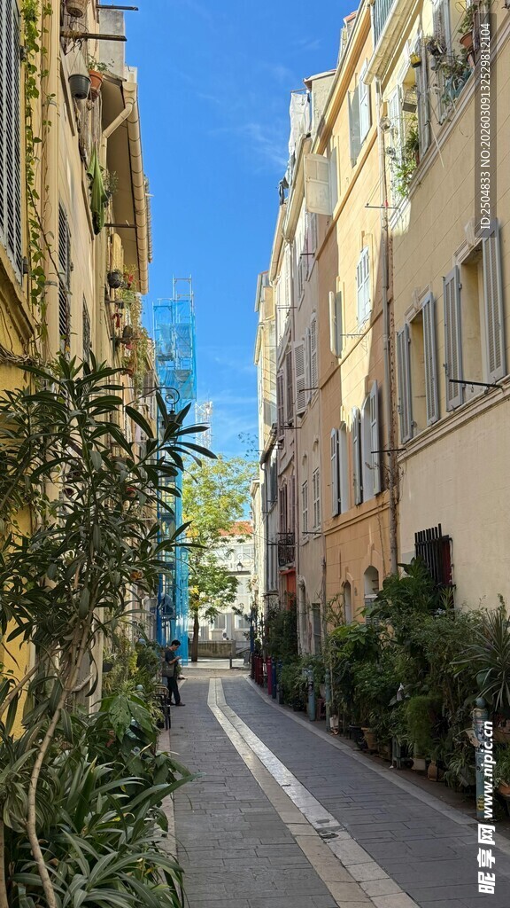 阳光照耀下的静谧街道