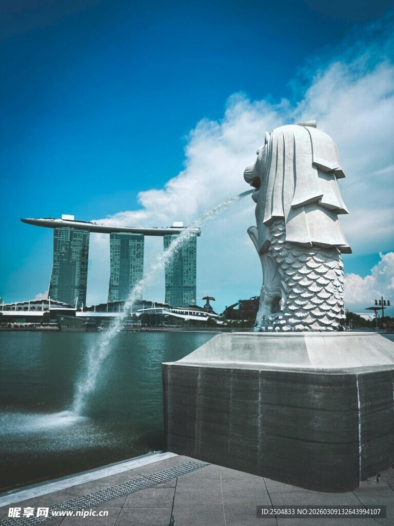 新加坡鱼尾狮公园景观